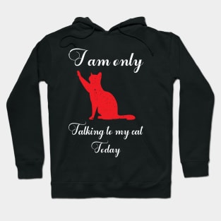 I am only talking to my cat today Hoodie